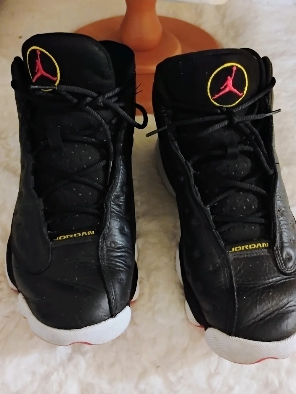 Jordan Black Sneakers with Red Jumpman and Yellow Trim